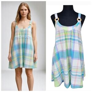 Victoria's Secret Dress Womens Size XS PINK Plaid Hoop Y2K 00s 90s Babydoll Blue